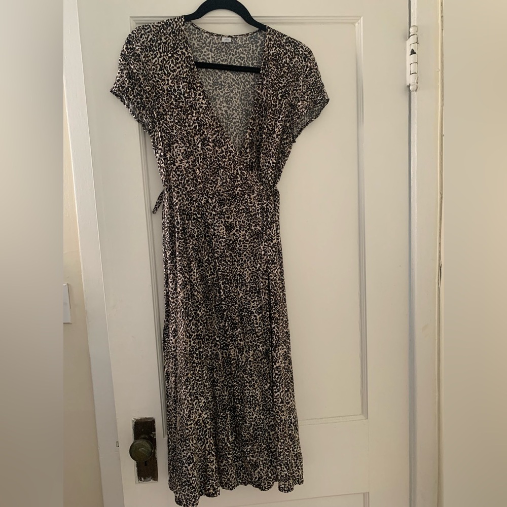 Leopard Print Wrap Dress